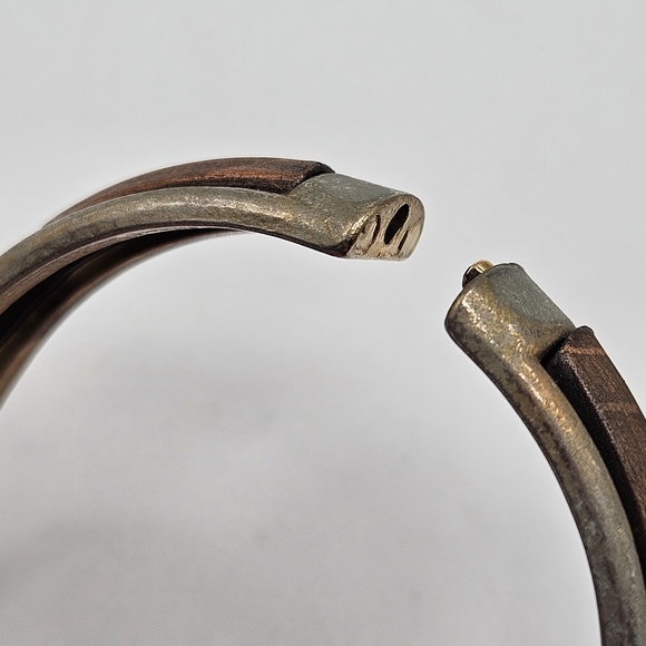 VINTAGE Copper Insert Hinged Oval Bangle Bracelet Made in Italy - Picture 7 of 7